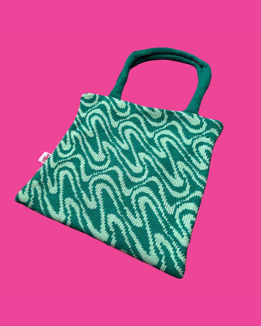 Tote Bag - Swirly - Teal and Mint
