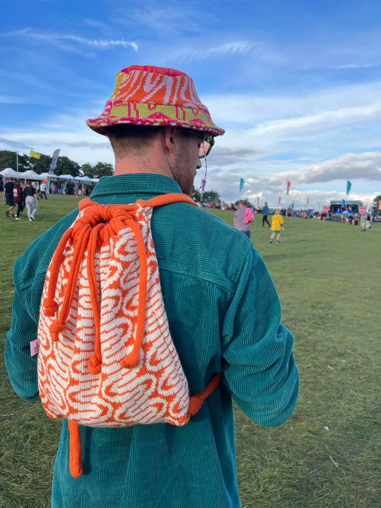 Backpack - Twister Orange and Cream - READY TO SHIP