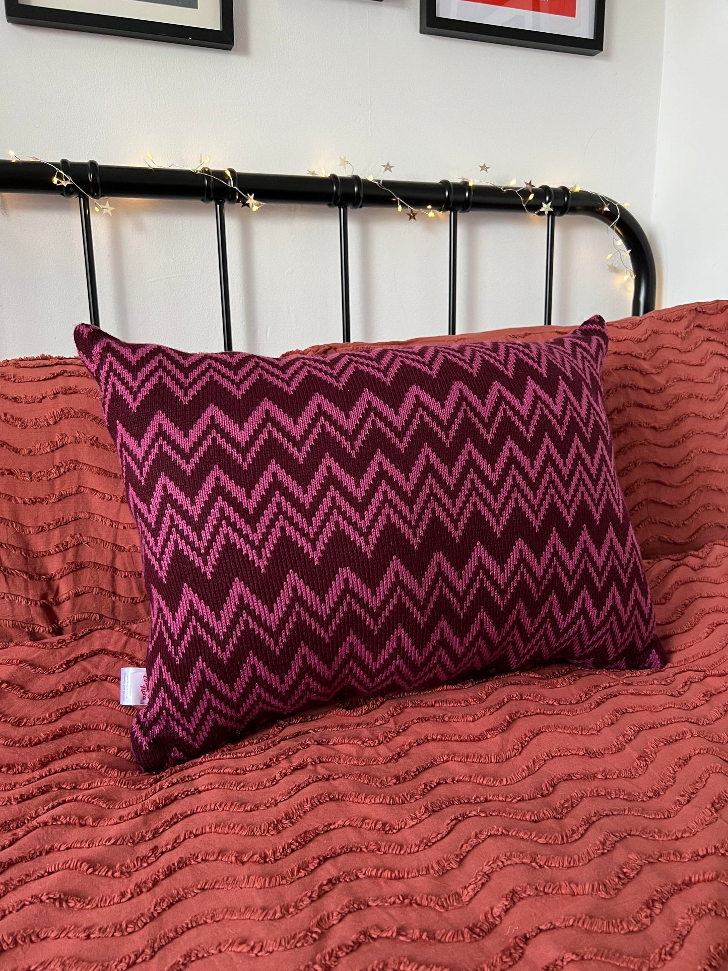 Rectangular Cushion - Ziggy - Burgundy and Mauve