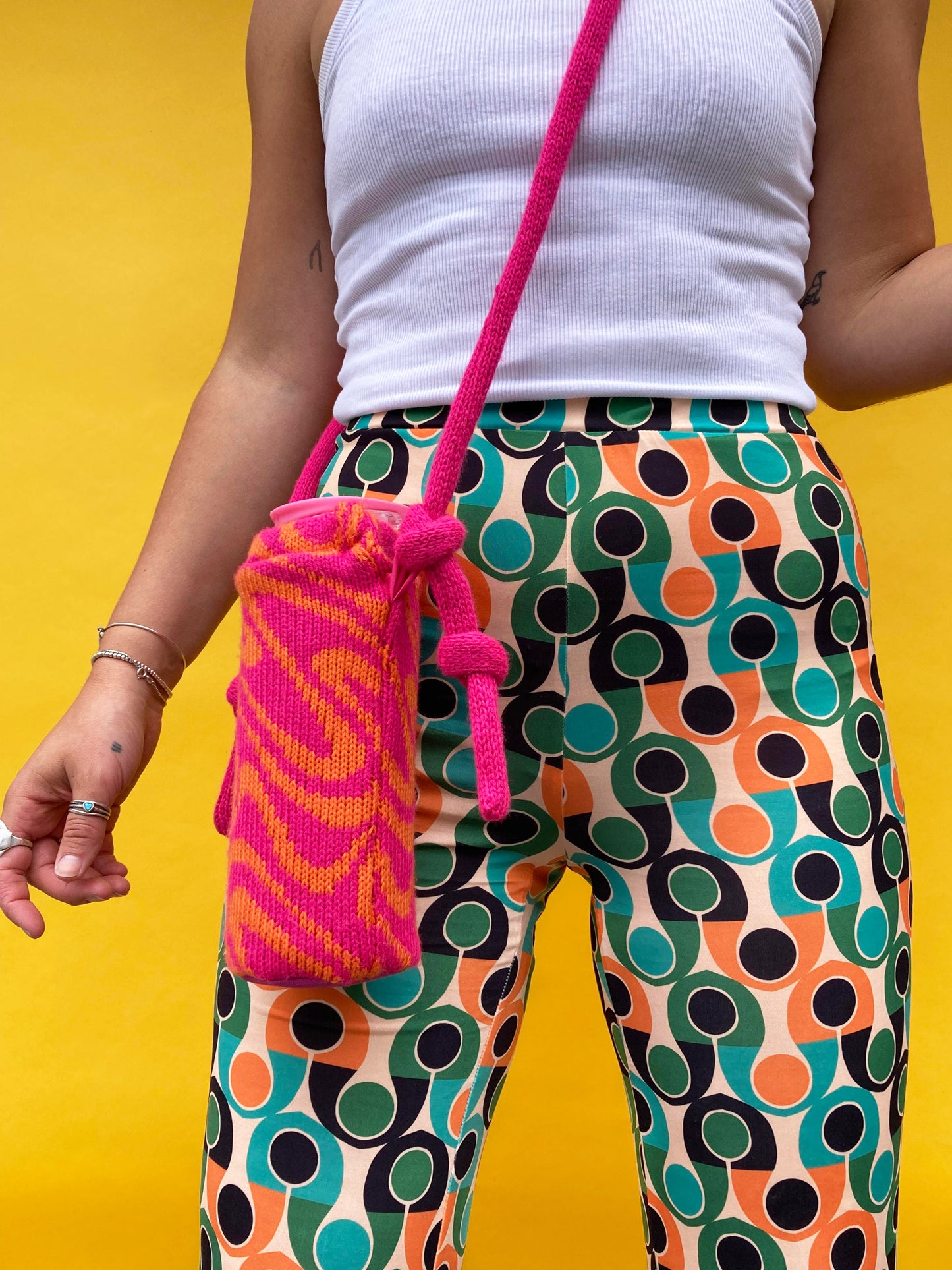 Bottle Holder with Adjustable Strap - Swirly - All Colours