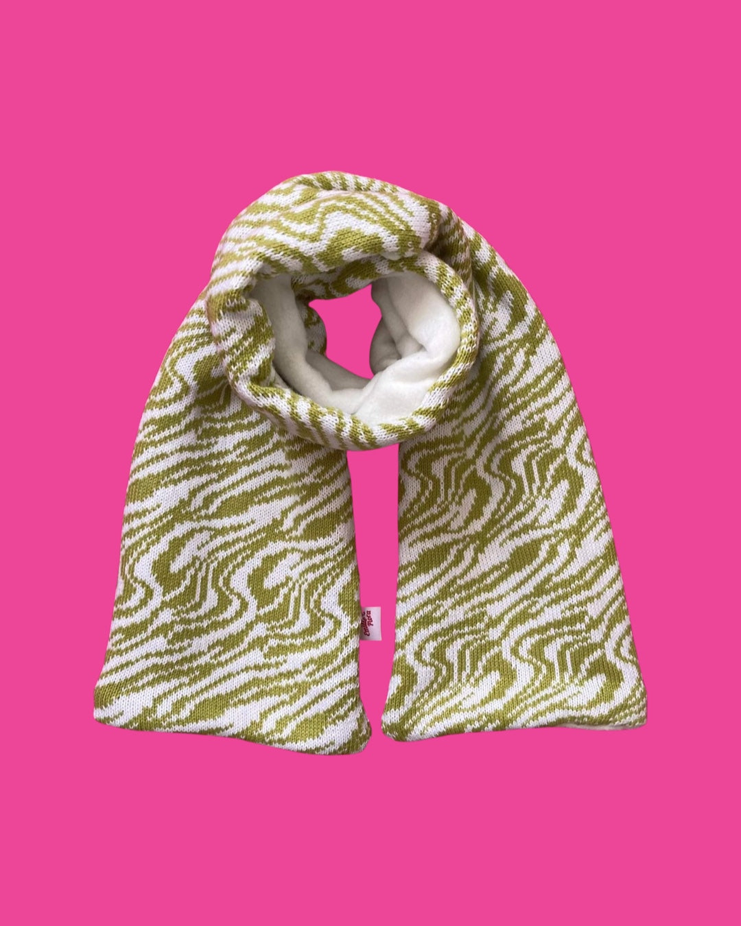 Scarf - Marbled - Lime and White