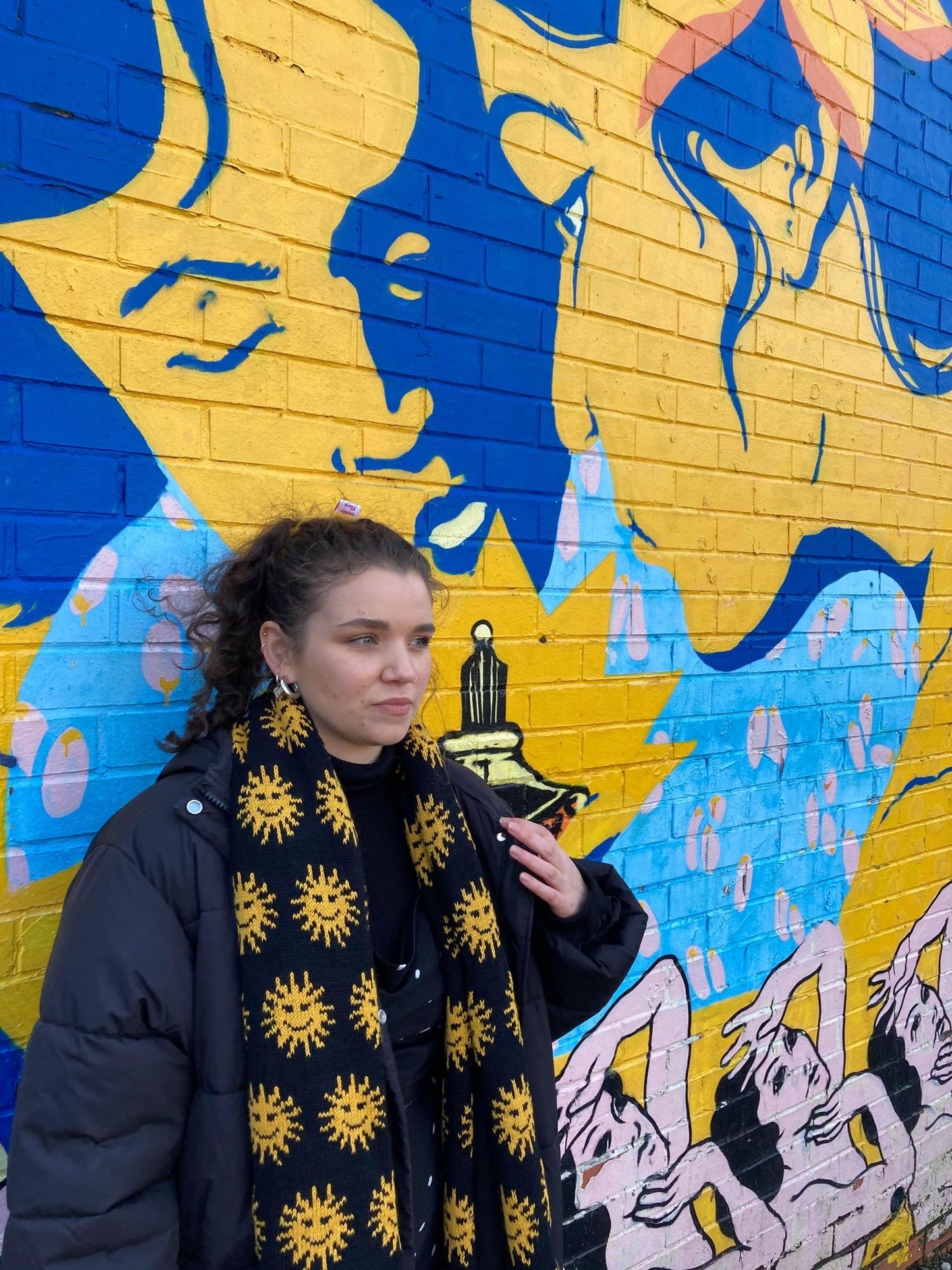 Scarf - Sunny - Black and Mustard