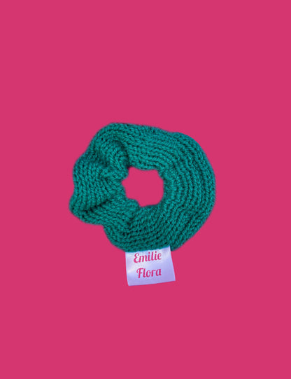 Mini Knitted Scrunchie - Plain - Teal