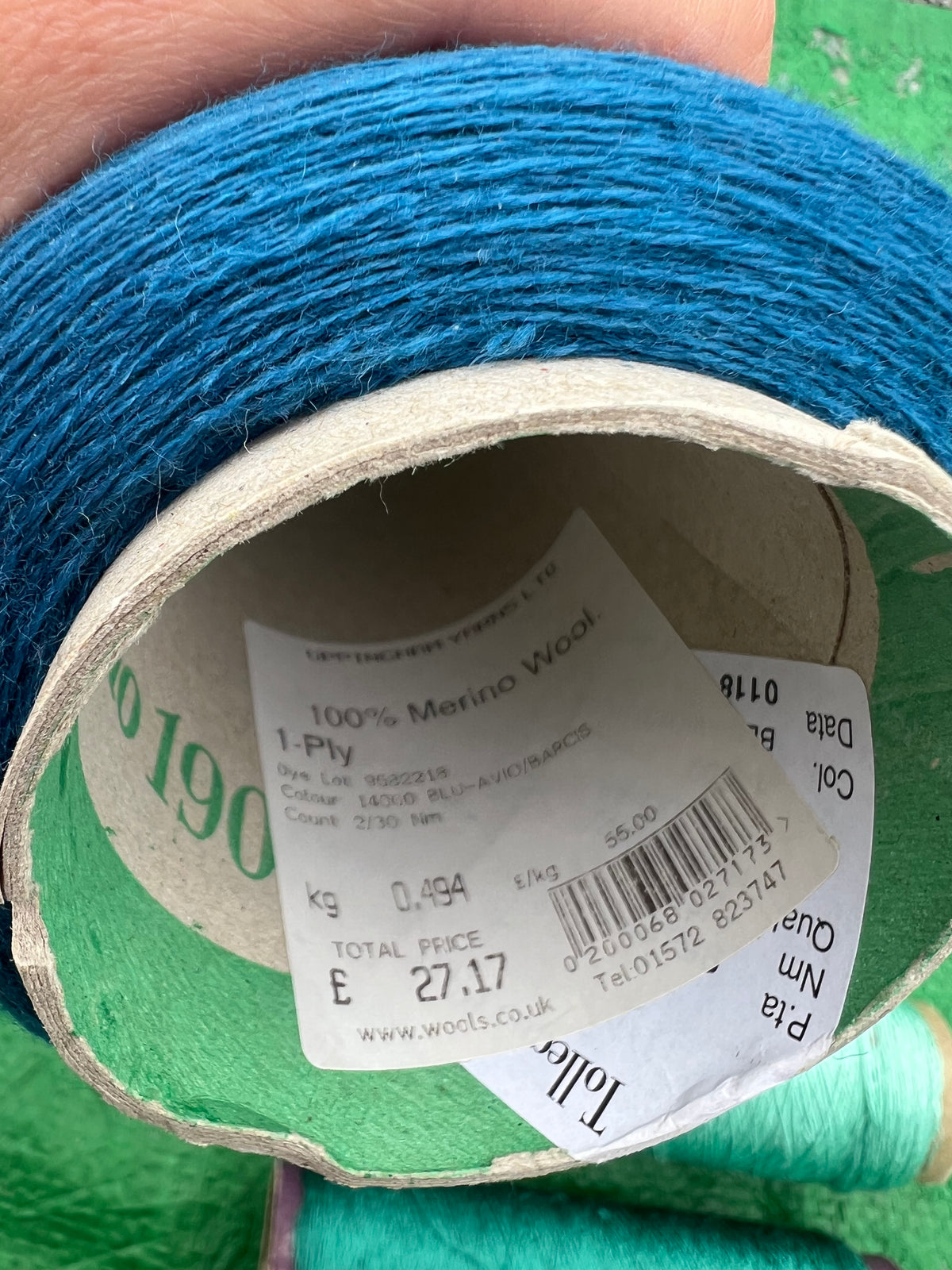 Blue Merino Wool and Silk yarn bundle