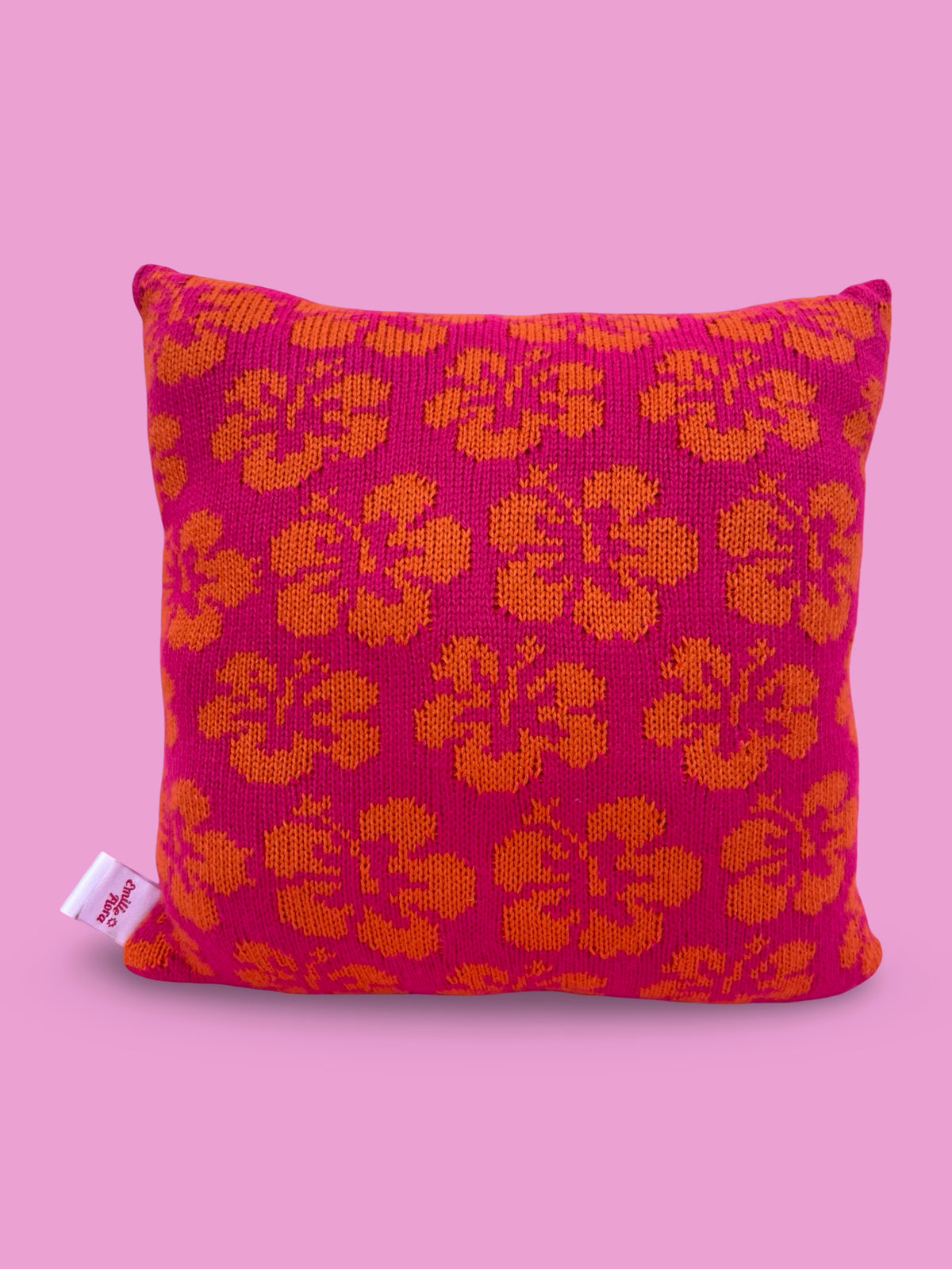 Cushion - Hibiscus - Hot Pink and Orange