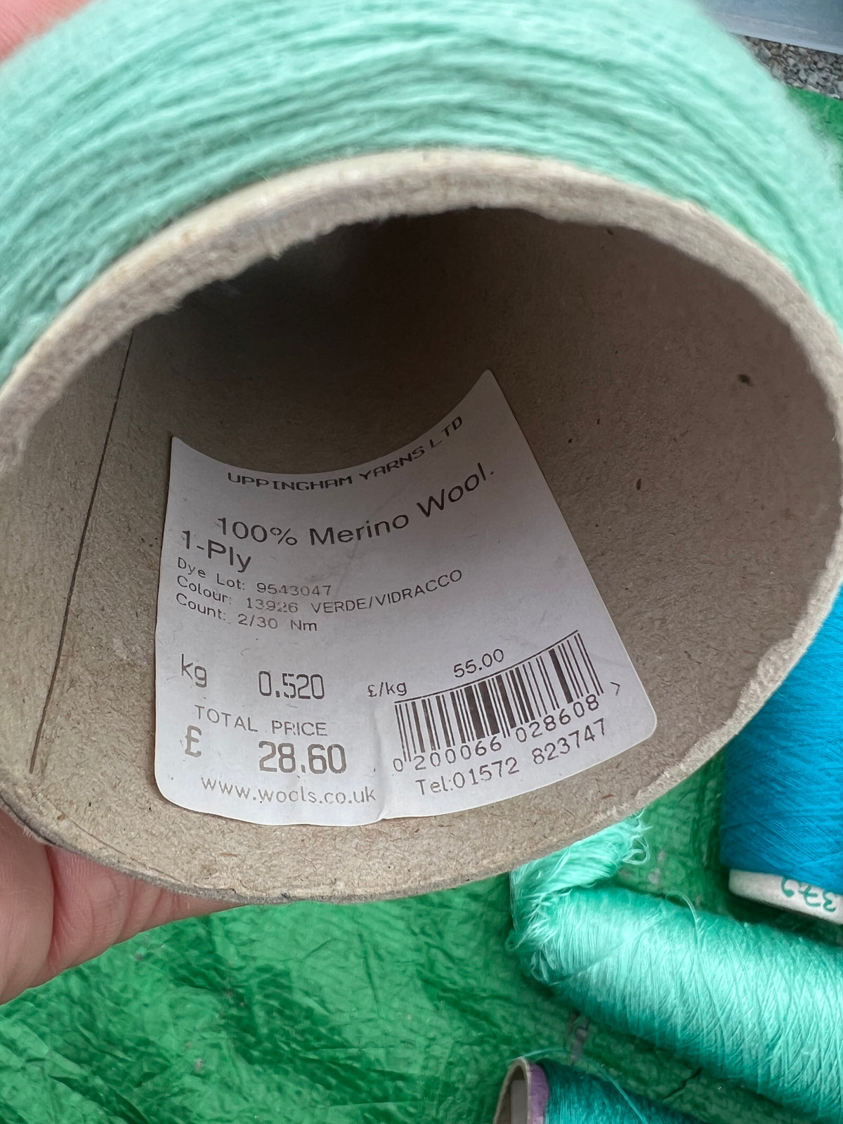 Blue Merino Wool and Silk yarn bundle