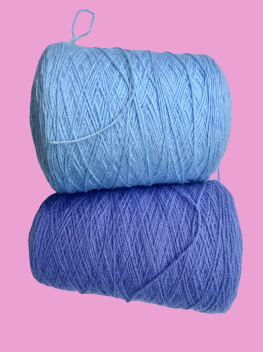 Lilac and Pale Blue 4 ply acrylic yarn bundle - 690g combined