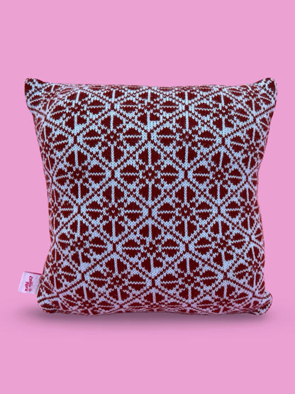 Cushion - Cascais - Pale Blue and Chestnut