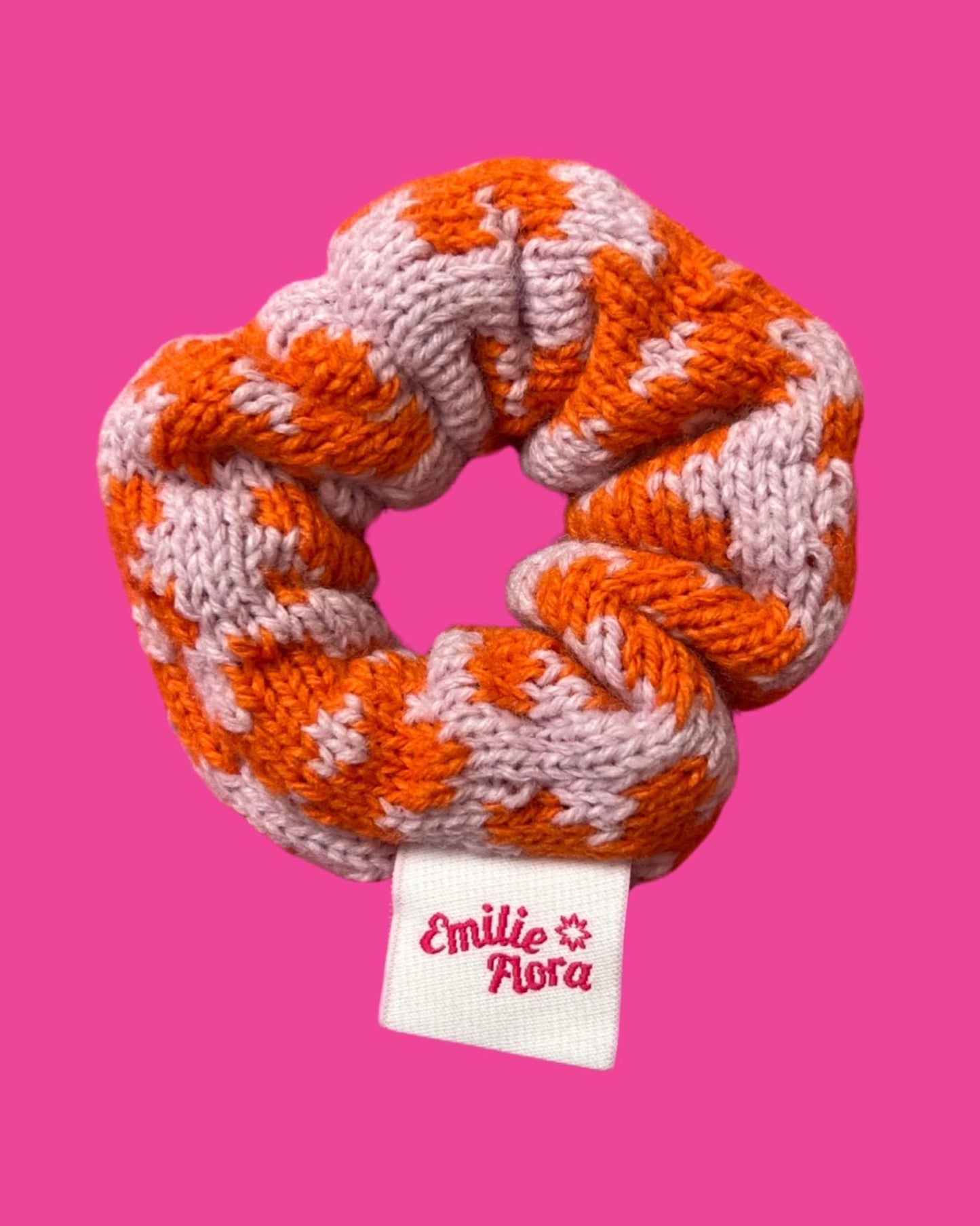 Scrunchie - Blossom, Pale Lilac and Orange - READY TO SHIP