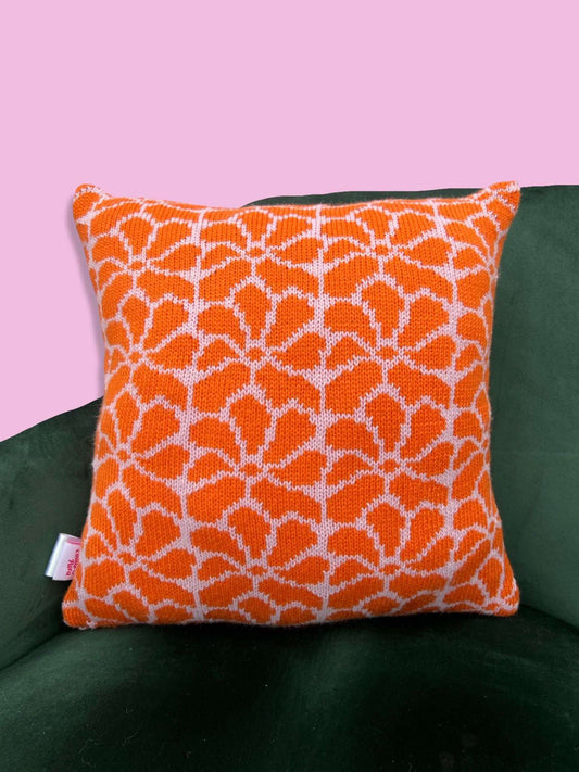 Medium Cushion - Bouquet - Pale Lilac and Orange