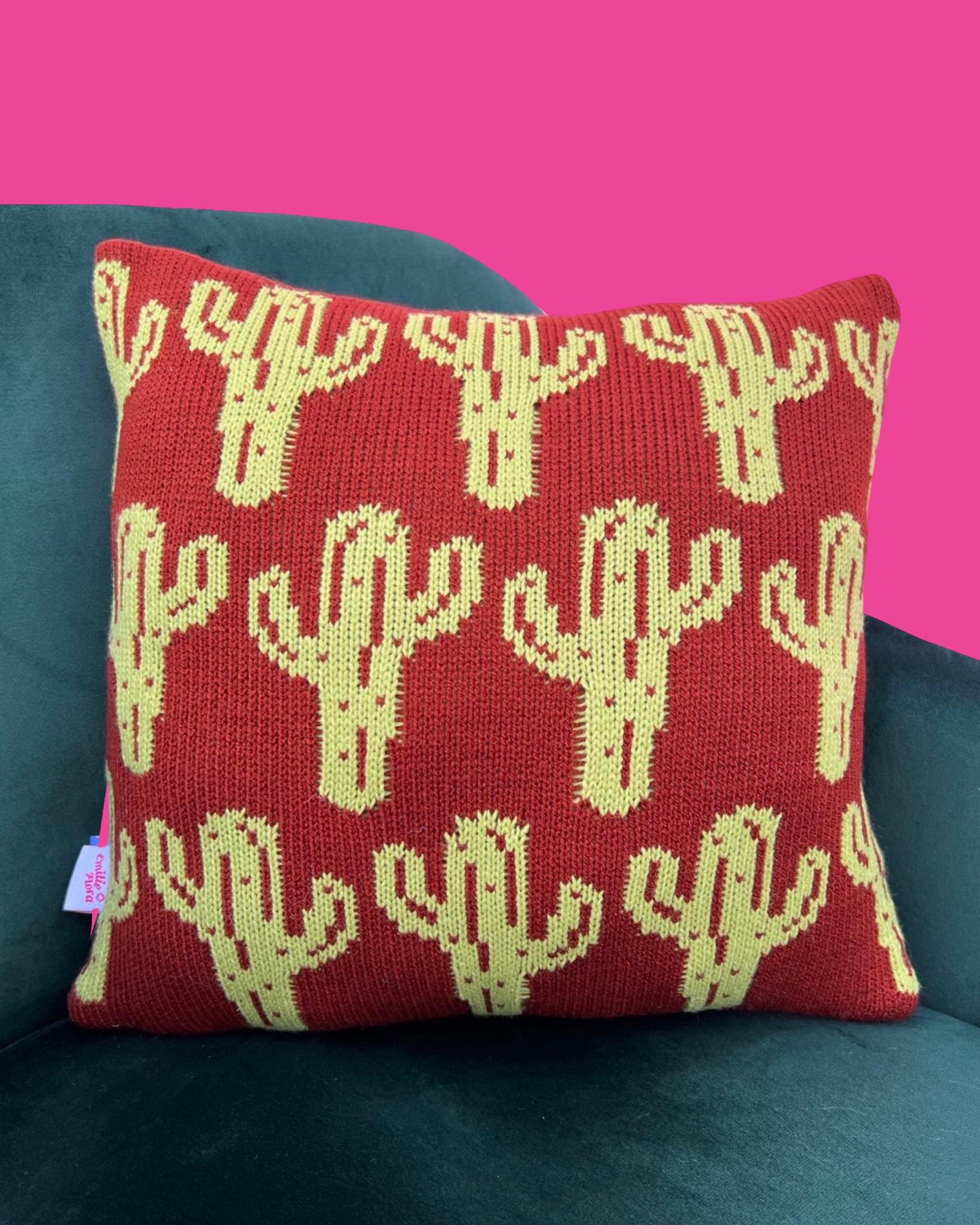 Cushion - Cactus Chestnut and Lime - READY TO SHIP
