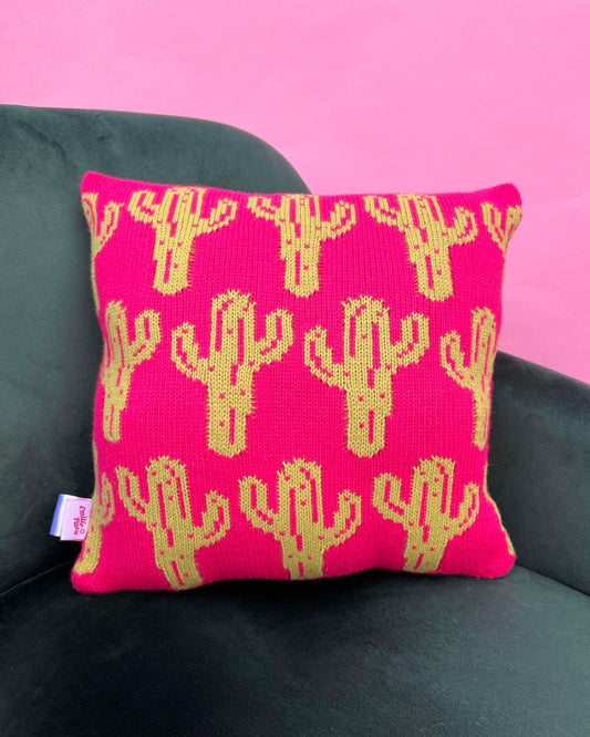 Medium Cushion - Cactus - Hot Pink and Lime