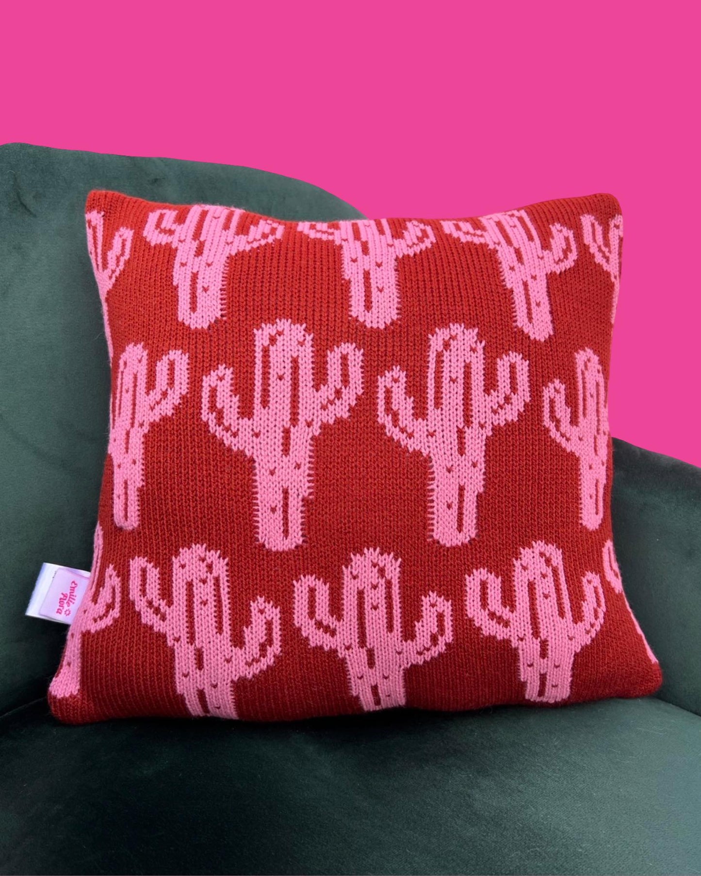 Cushion - Cactus Chestnut and Dusty Pink - READY TO SHIP