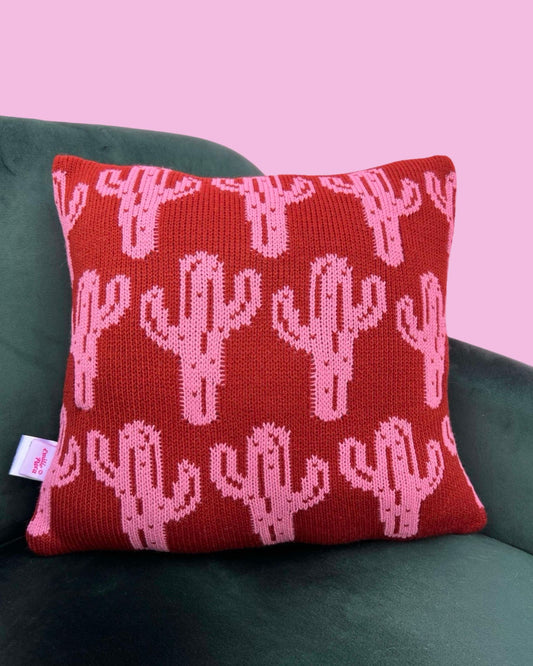 Medium Cushion - Cactus - Chestnut and Dusty Pink