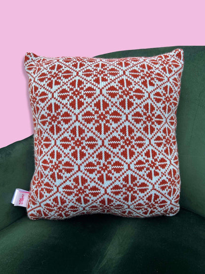 Cushion - Cascais - Pale Blue and Chestnut