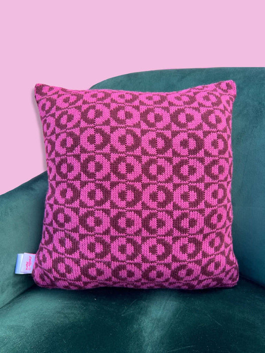 Medium Cushion - Lisbon - Burgundy and Mauve