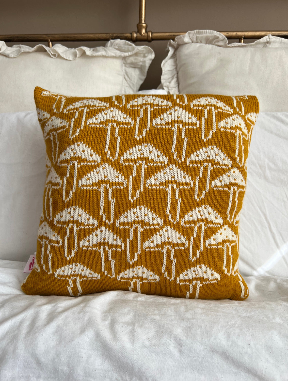 Cushion - Mushroom - Ocher and Cream