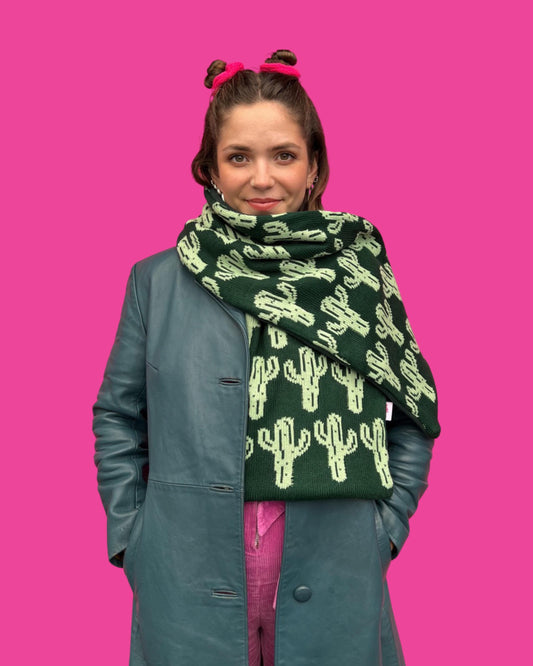 Scarf - Cactus - Forest Green and Pale Green