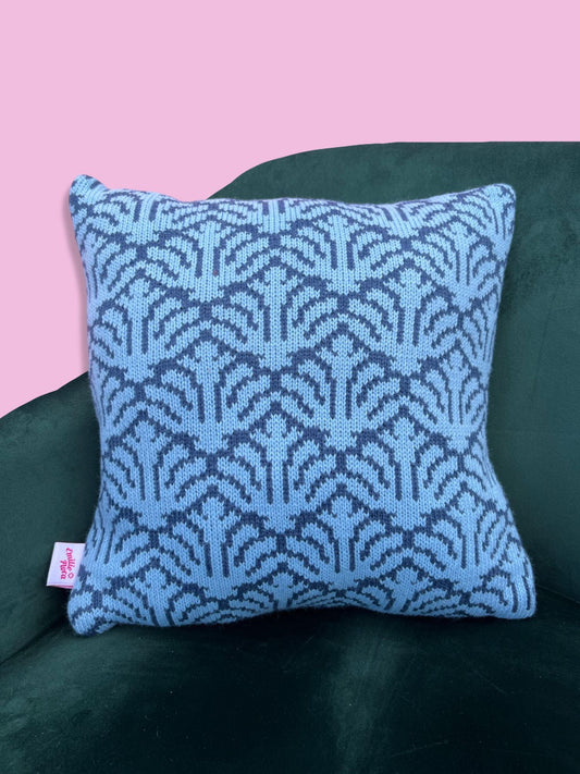 Medium Cushion - Jaipur - Dark Blue and Dusty Blue