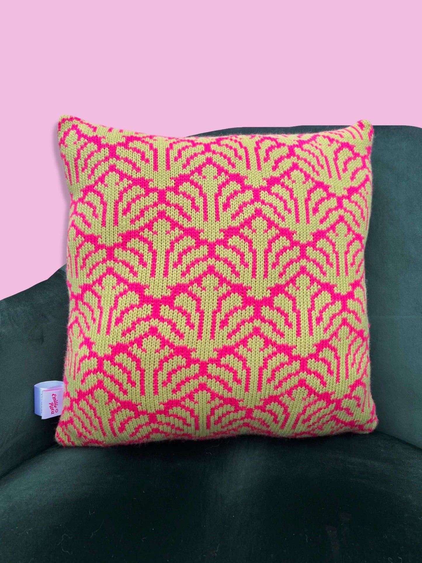 Medium Cushion - Jaipur - Hot Pink and Lime