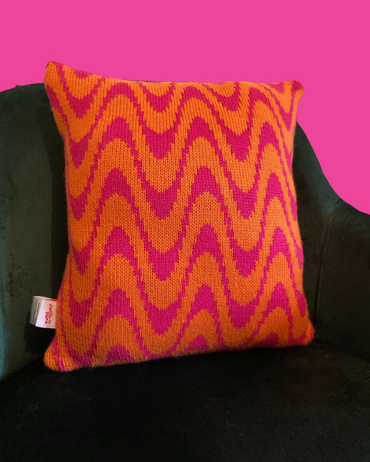 Cushion - Shockwave, Hot Pink and Orange - READY TO SHIP