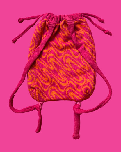 Backpack - Swirly Hot Pink and Orange - READY TO SHIP