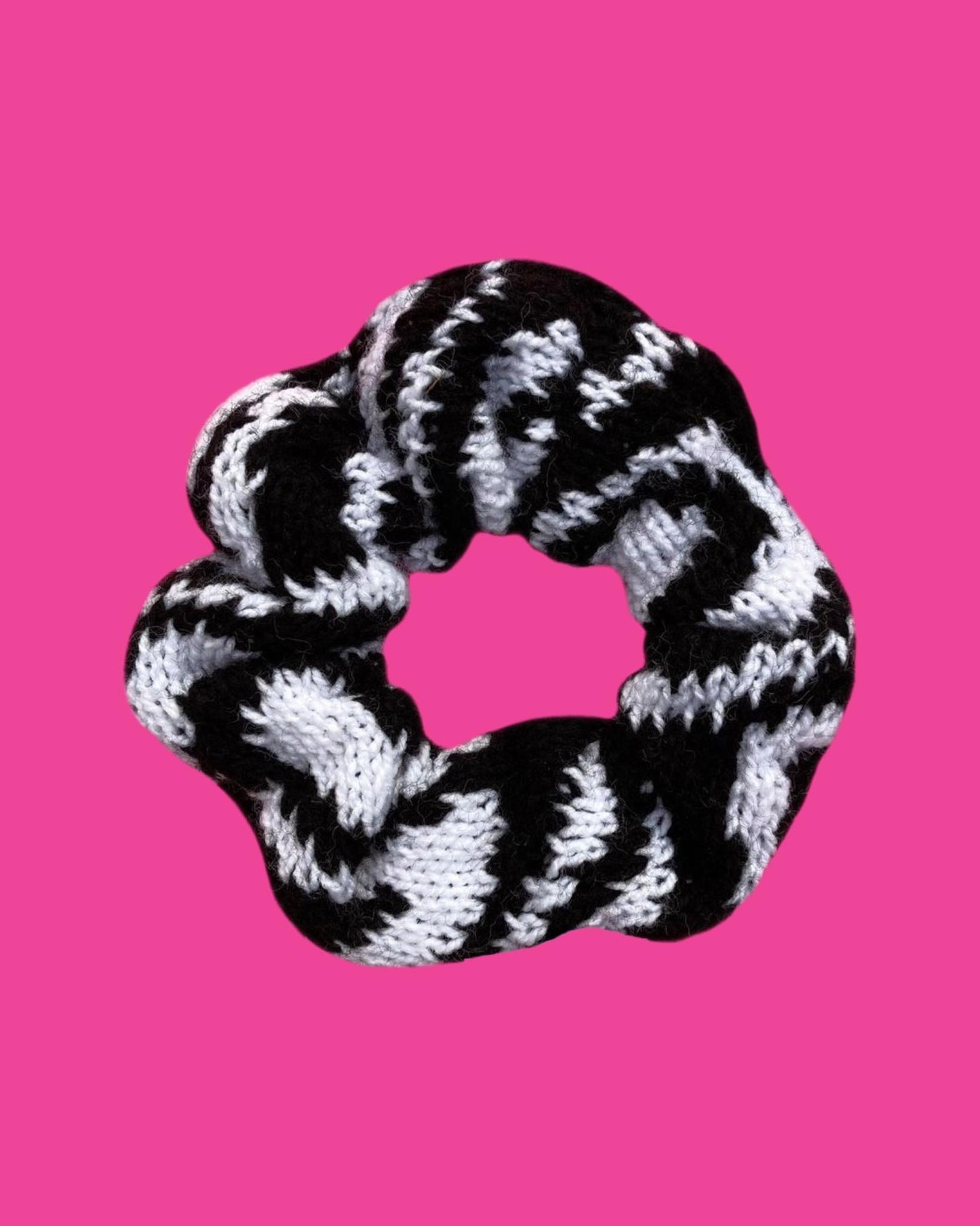 Scrunchie - Swirly, Black and white - READY TO SHIP
