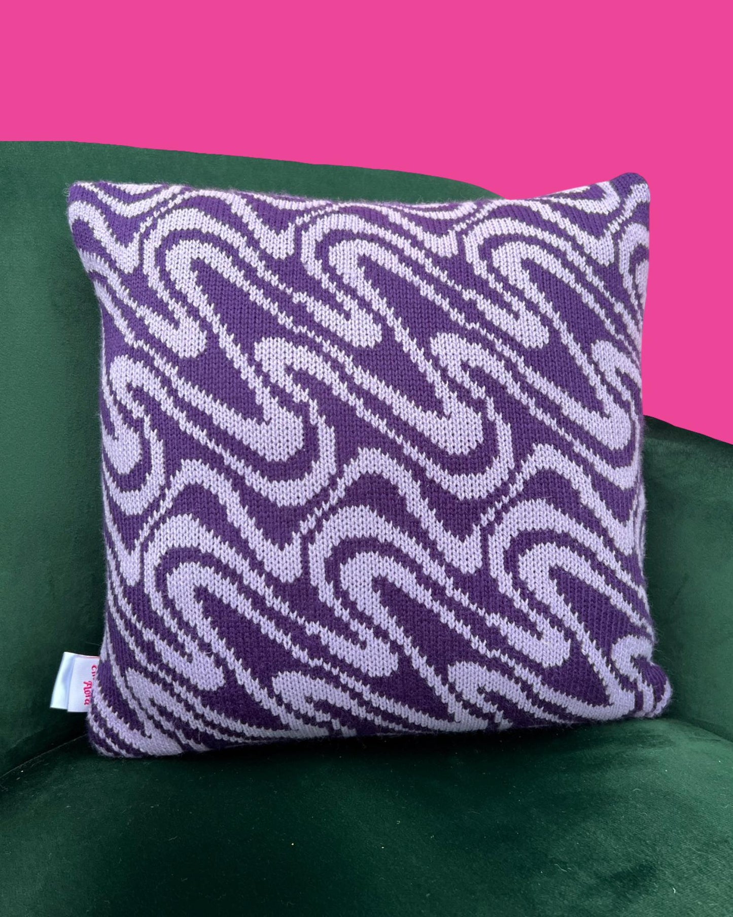 Cushion - Swirly, Purple and Lilac - READY TO SHIP