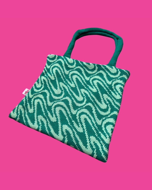 Tote Bag - Swirly Teal and Mint - READY TO SHIP