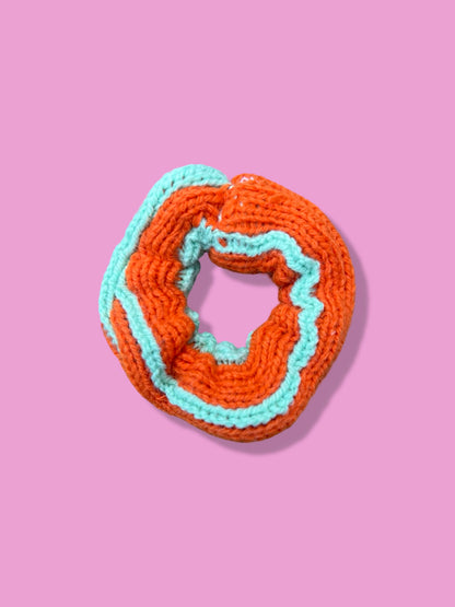 Mini Scrunchie - Zero Waste Stripe - Orange and Mint