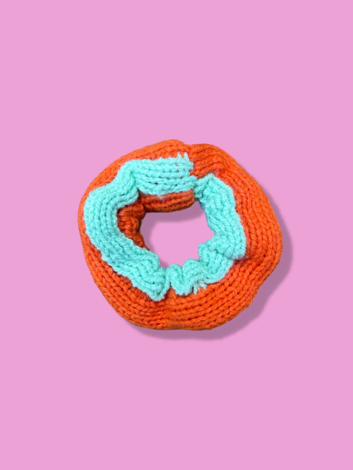 Mini Scrunchie - Zero Waste Stripe - Orange and Mint
