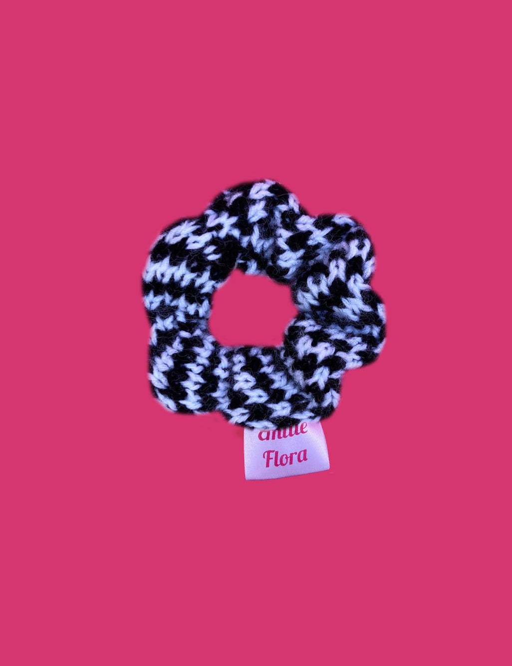 Mini Scrunchie - Zigzag, Black and White - Ready to ship