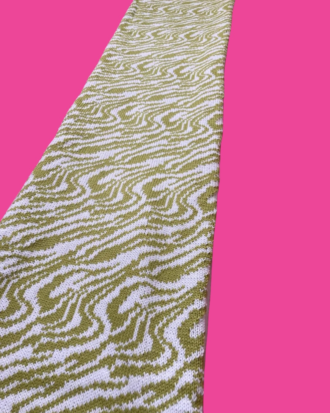 Scarf - Marbled - Lime and White