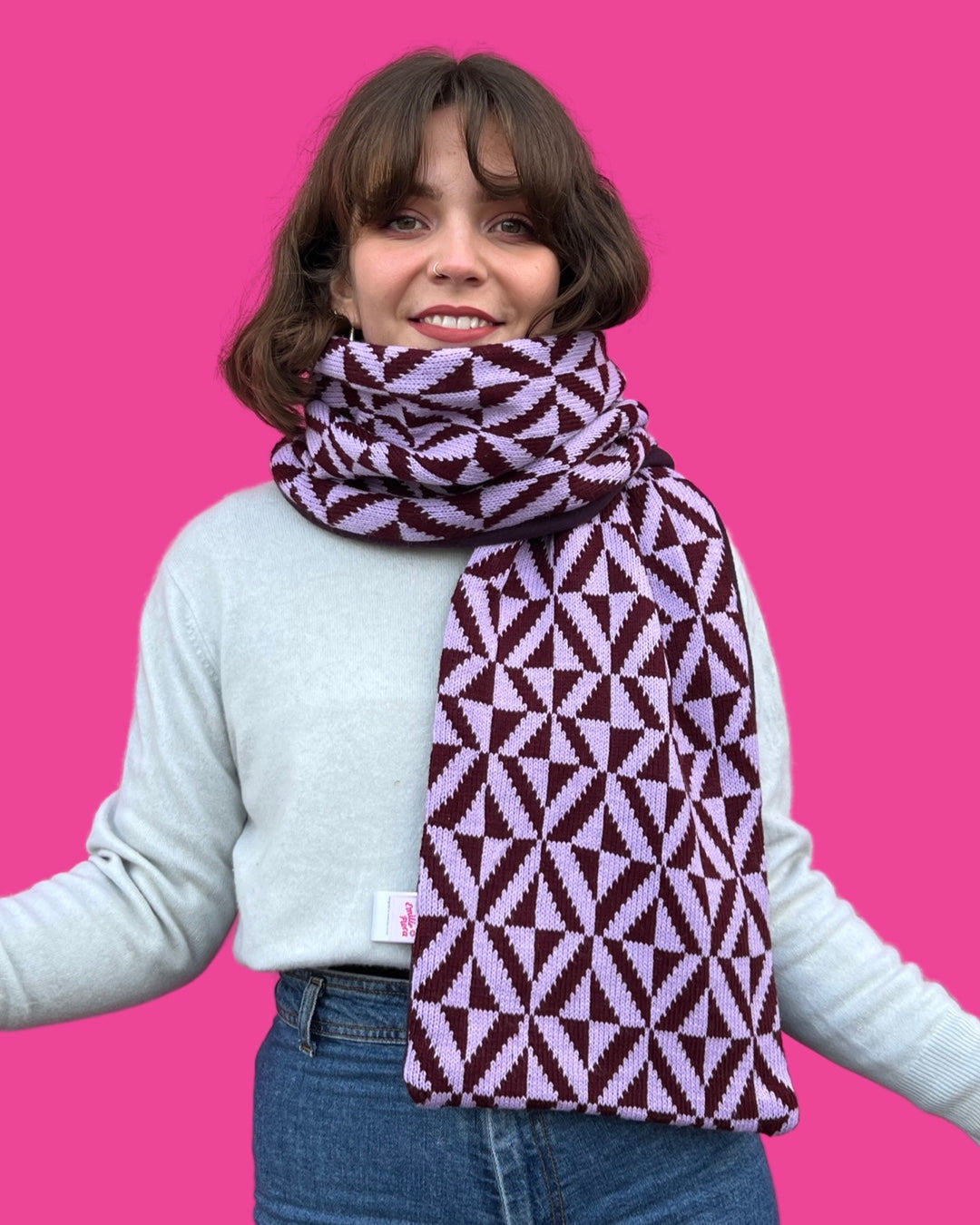 Scarf - Illusion - Burgundy and Lilac