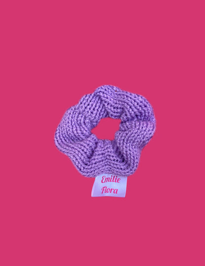 Mini Knitted Scrunchie - Plain - Lilac
